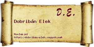 Dobribán Elek névjegykártya