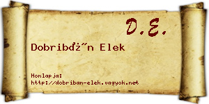 Dobribán Elek névjegykártya