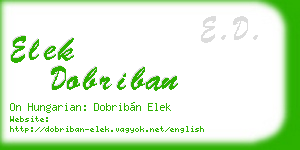 elek dobriban business card